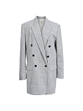 Isabel Marant Isabel Marant Etoile Plaid Double-Breasted Blazer in Grey Wool (view 1)