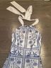 Milly Floral White Blue Casual Dress Size 2 - photo 7