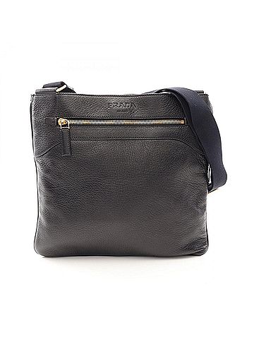 Prada Prada PRADA Logo Shoulder Bag Handbag Leather Women's Black (view 1)