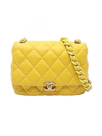 Chanel Chanel Mini Matelassé Shoulder Bag/Handbag, Leather, Women's, Yellow (AS3205) (view 1)