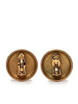 Chanel Gold Plated CC Round Clip On Earrings (view 2)