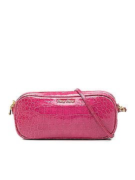Miu Miu Croc Embossed Patent Crossbody (view 1)