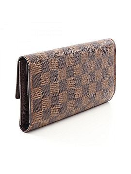 Louis Vuitton Louis Vuitton Portefeuille International Tri-fold Long Wallet, Leather, Damier Pattern, Women's, Brown, N61217 (view 2)
