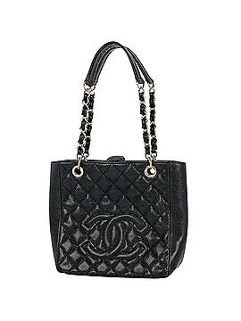 Chanel Chanel Coco Mark Chain Tote Bag, Matelassé Caviar Leather, Black, Women's (view 1)
