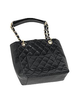 Chanel Chanel Coco Mark Chain Tote Bag, Matelassé Caviar Leather, Black, Women's (view 2)