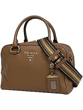 Prada Prada PRADA Logo Handbag 2-Way Shoulder Bag Leather Brown 1BB086 Women's (view 1)