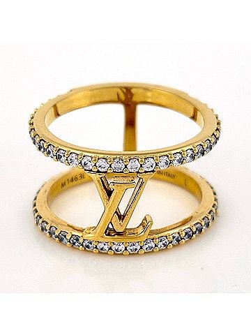 Louis Vuitton Louis Vuitton LV Iconic Strass Ring, GP Rhinestone Gold, Women's Ring (view 2)