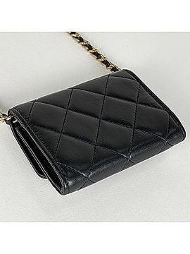 Chanel Chanel Coco Mark Bi-fold Wallet Chain Business Card Holder/Card Case Leather Black Women's (view 2)