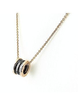 Bvlgari Bulgari BVLGARI B.zero1 Necklace PG Pink Gold Pendant with Small Diamonds Ceramic 750 Women's (view 1)