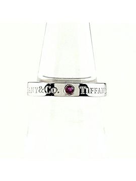 Tiffany & Co. Tiffany &amp; Co. Flat Band Ring, Platinum, Ruby Pt900, Women's Ring (view 1)