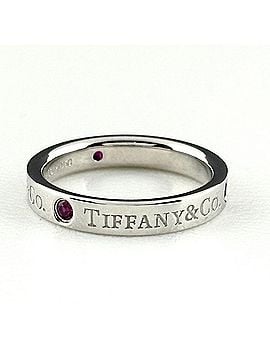Tiffany & Co. Tiffany &amp; Co. Flat Band Ring, Platinum, Ruby Pt900, Women's Ring (view 2)