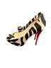 Giuseppe Zanotti 100% Satin Zebra Print Black White Heels Size EU 38 1/2 - photo 1