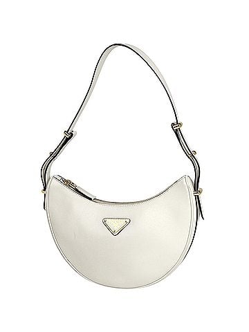 Prada Prada PRADA Logo Plate Shoulder Bag Leather White 1BC194 Women's (view 1)
