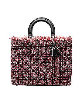 Dior Large Tweed Cannage Fringe Lady Dior (view 1)