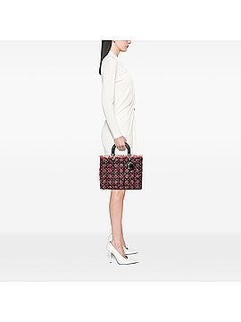 Dior Large Tweed Cannage Fringe Lady Dior (view 2)