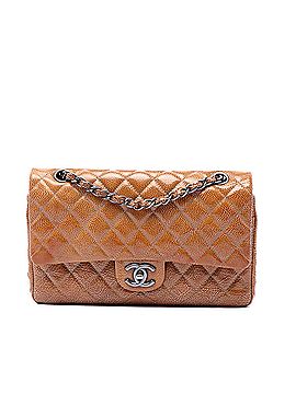 Chanel Medium Classic Crinkled Patent Double Flap (view 1)