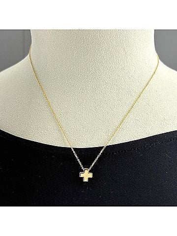 Tiffany & Co. Tiffany &amp; Co. Cross Necklace, Yellow Gold (YG), 750, Women's. (view 2)