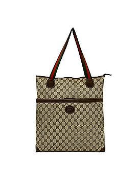 Gucci GUCCI Vintage Sherry Line GG Logo Leather Tote Bag/Handbag, Brown, 43044 (view 1)