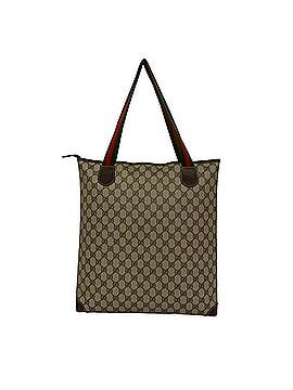 Gucci GUCCI Vintage Sherry Line GG Logo Leather Tote Bag/Handbag, Brown, 43044 (view 2)