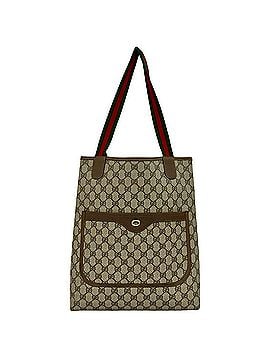 Gucci GUCCI Vintage Sherry Line GG Logo Leather Tote Bag/Handbag, Brown, 30628 (view 1)