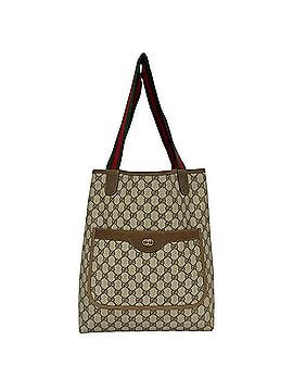 Gucci GUCCI Vintage Sherry Line GG Logo Leather Tote Bag/Shoulder Bag (Brown, 74196) (view 1)