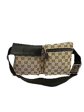 Gucci GUCCI GG pattern canvas with logo engraving, genuine leather body bag, waist pouch, shoulder brown, 47816 (view 1)