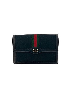 Gucci GUCCI Vintage GG Logo Hardware Sherry Line Canvas Leather Pouch Black 79409 (view 1)