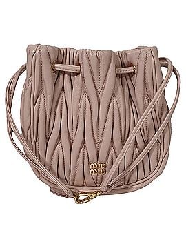 Miu Miu Miu Miu Matelassé Bucket Bag in Pink Leather (view 1)