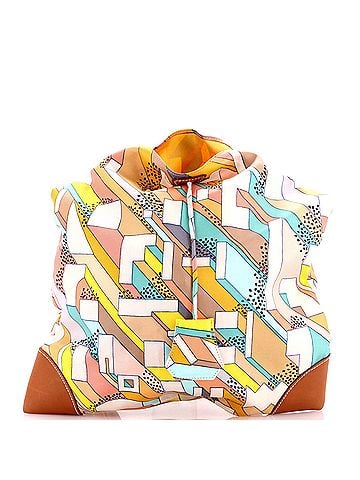 Hermès Silky City Bag Printed Silk and Leather PM (view 1)