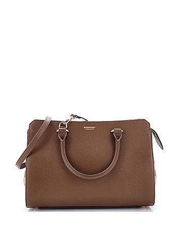Burberry Banwell Tote Leather and House Check Canvas Small (view 1)