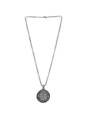 David Yurman Labyrinth Disc Pendant Necklace Sterling Silver with Diamonds (view 2)