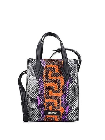 Versace Convertible Tote Python Embossed Leather Mini (view 1)