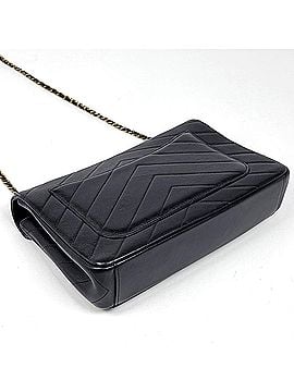 Chanel Chanel V-stitch Chain Shoulder Bag, Coco Mark, Chevron, Double Chain, Leather, Black, Women's (view 2)