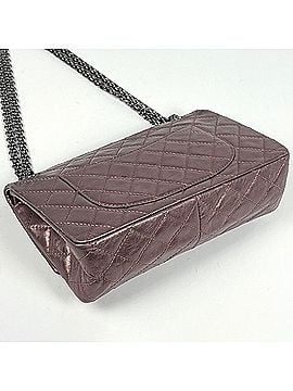 Chanel Chanel 2.55 Line Chain Shoulder Bag, Matelassé, Double Flap, Chain, Leather, Metallic Pink, Women's (view 2)