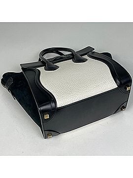 Céline Celine Luggage Micro Shopper Bicolor Handbag Leather Black White Women's (view 2)