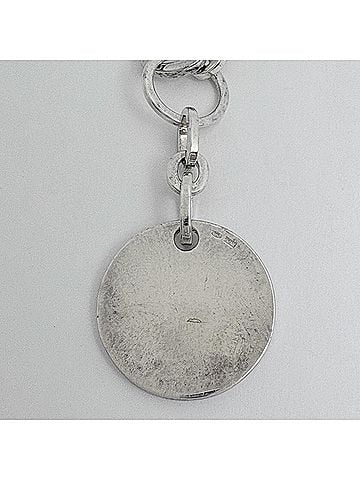 Gucci Gucci logo chain bracelet with circle plate, sterling silver (925), women's. (view 2)
