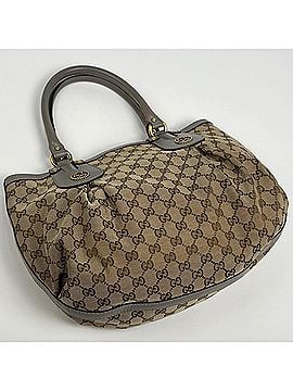 Gucci Gucci GG pattern tote bag, Interlocking G stud canvas, beige/gray, 269953, women's. (view 2)