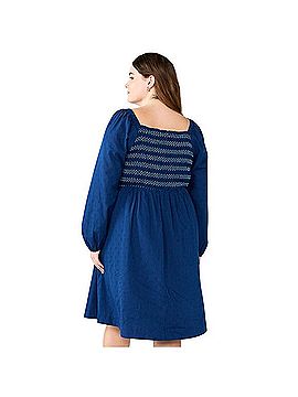 Draper James RSVP RSVP Puff Sleeve Smocked Square Neck Midi Dress Casual Dress (view 2)