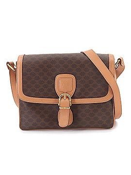 Céline Celine Macadam Shoulder Handbag, Leather, Brown, Gold Hardware (view 1)