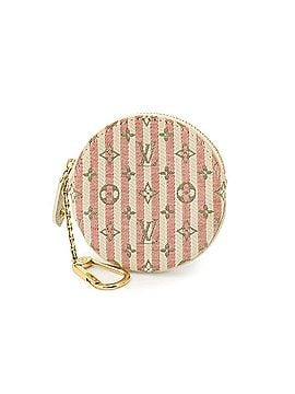 Louis Vuitton Louis Vuitton Monogram Mini Lin Croisette Porte Monnaie Rond Coin Purse - Canvas and Leather, White Pink, M95499 (view 1)