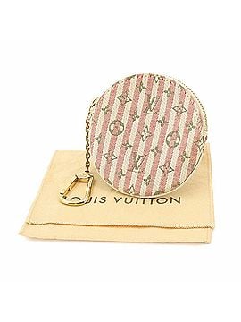Louis Vuitton Louis Vuitton Monogram Mini Lin Croisette Porte Monnaie Rond Coin Purse - Canvas and Leather, White Pink, M95499 (view 2)