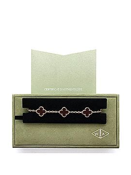 Van Cleef & Arpels Vintage Alhambra 5 Motifs Bracelet 18K Yellow Gold and Carnelian (view 2)