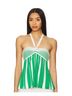 Amanda Uprichard Stripes Green Ivory Halter Top Size XS - photo 1
