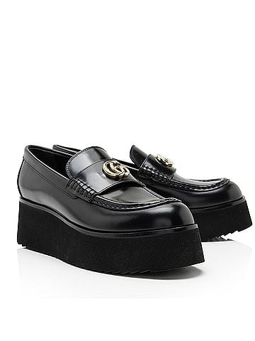 Gucci Gucci Shiny Calfskin GG Creeper Platform Loafers - Size 9 / 39 (view 2)