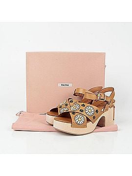 Miu Miu Flower Print Strap Sandals Size (view 1)
