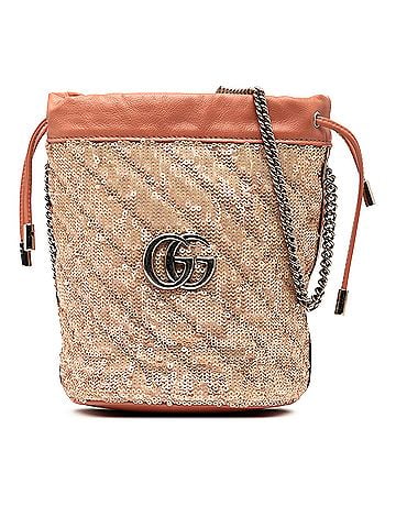 Gucci Small GG Marmont Sequined Diagonal Matelasse Leather Bucket Bag (view 1)