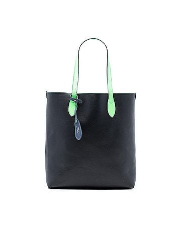 Burberry Grained Leather and Haymarket Check Coated Canvas Reversible North South Tote (view 1)