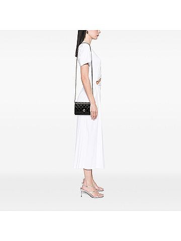 Chanel CC Quilted Crinkled Patent Wallet On Chain (view 2)