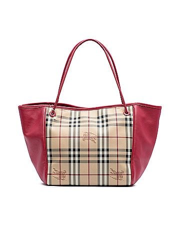Burberry Small Haymarket Check Coated Canvas and Calfskin Canterbury Tote (view 1)