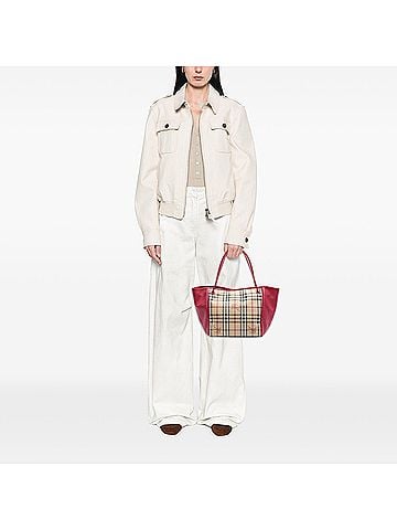 Burberry Small Haymarket Check Coated Canvas and Calfskin Canterbury Tote (view 2)